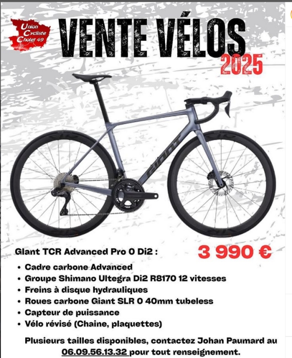 L&#039;UC Cholet 49 &quot;Vente Vélos 2025&quot;