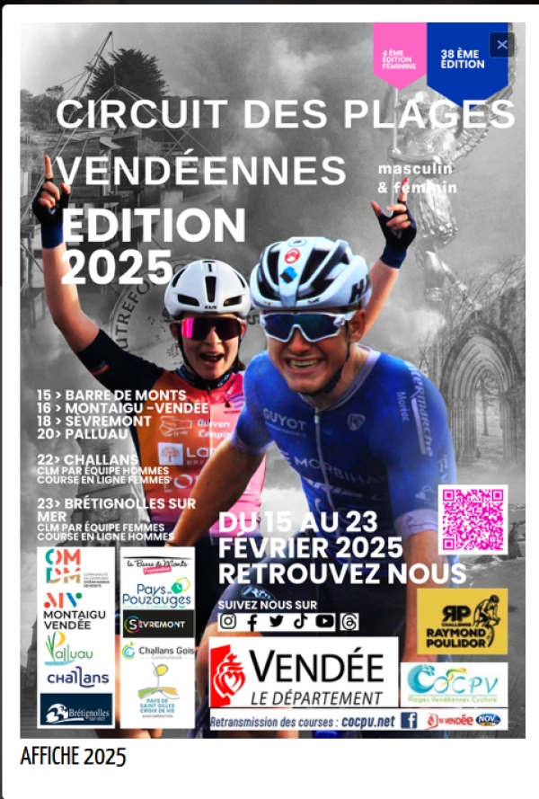 Circuit des Plages Vendéennes &quot;Etapes,Equipes,Parrains 2025&quot;