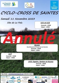 Le Cyclo-Cross de Saintes n&#039;aura pas lieu