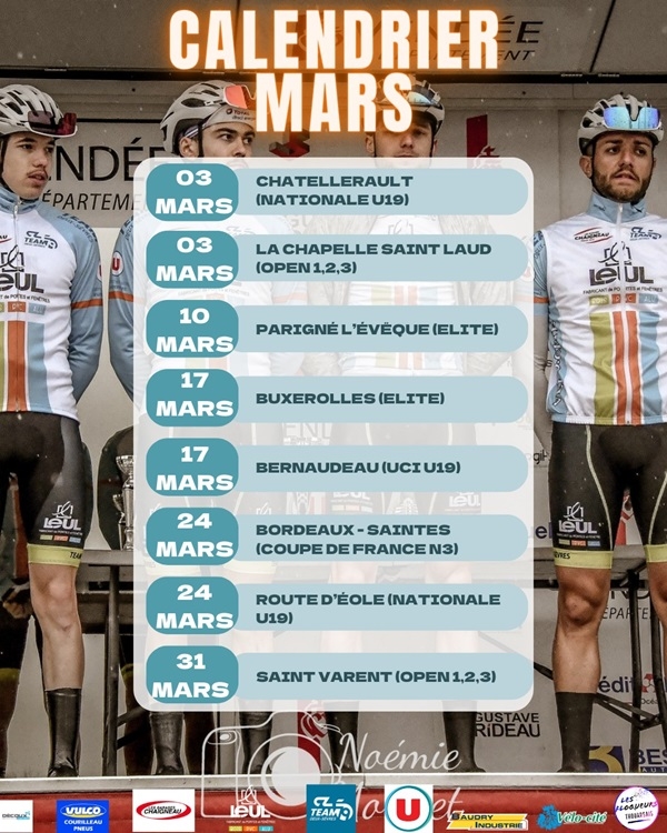 Team Deux-Sèvres Cyclisme: Programme courses de Mars