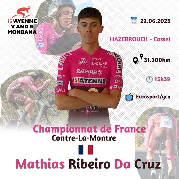 Maillot Champion de France: Mathias Ribeiro Da Cruz (Mayenne-VandB-Monbana)