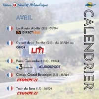 Team U Nantes Atlantique: Calendrier d&#039;Avril